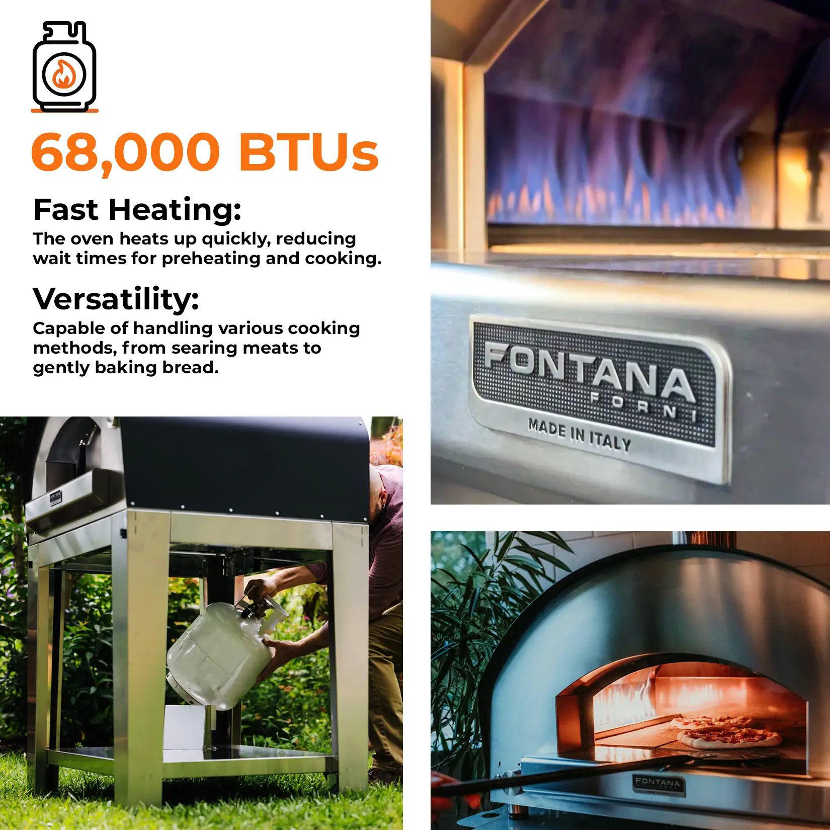 Fontana Mangiafuoco Hybrid Gas & Wood Oven in Anthracite - Image 4