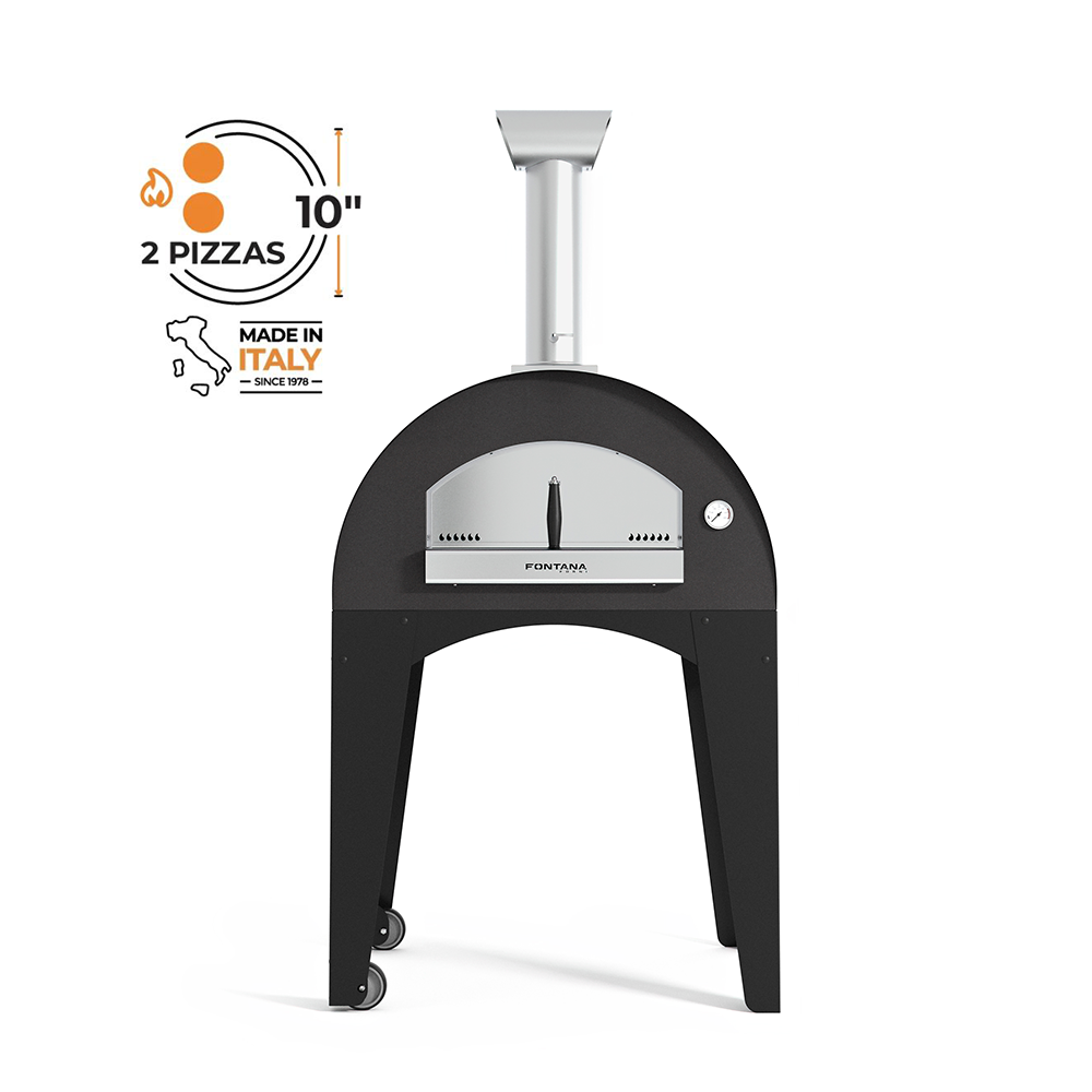 Fontana Lorenzo Rosso Wood Pizza Oven with Trolley - Image 2