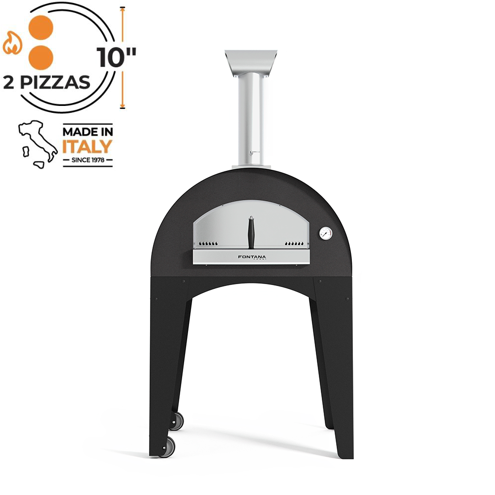 Fontana Lorenzo Pearl Wood Pizza Oven with Trolley - Image 2