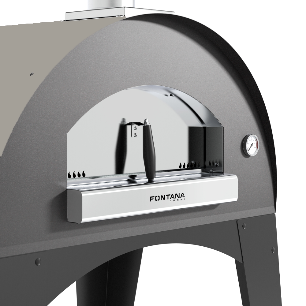 Fontana Lorenzo Pearl Wood Pizza Oven with Trolley - Image 3