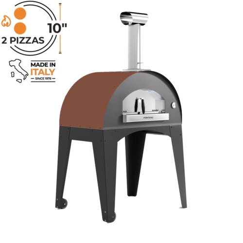 Fontana Lorenzo Rosso Wood Pizza Oven with Trolley Ex-Display