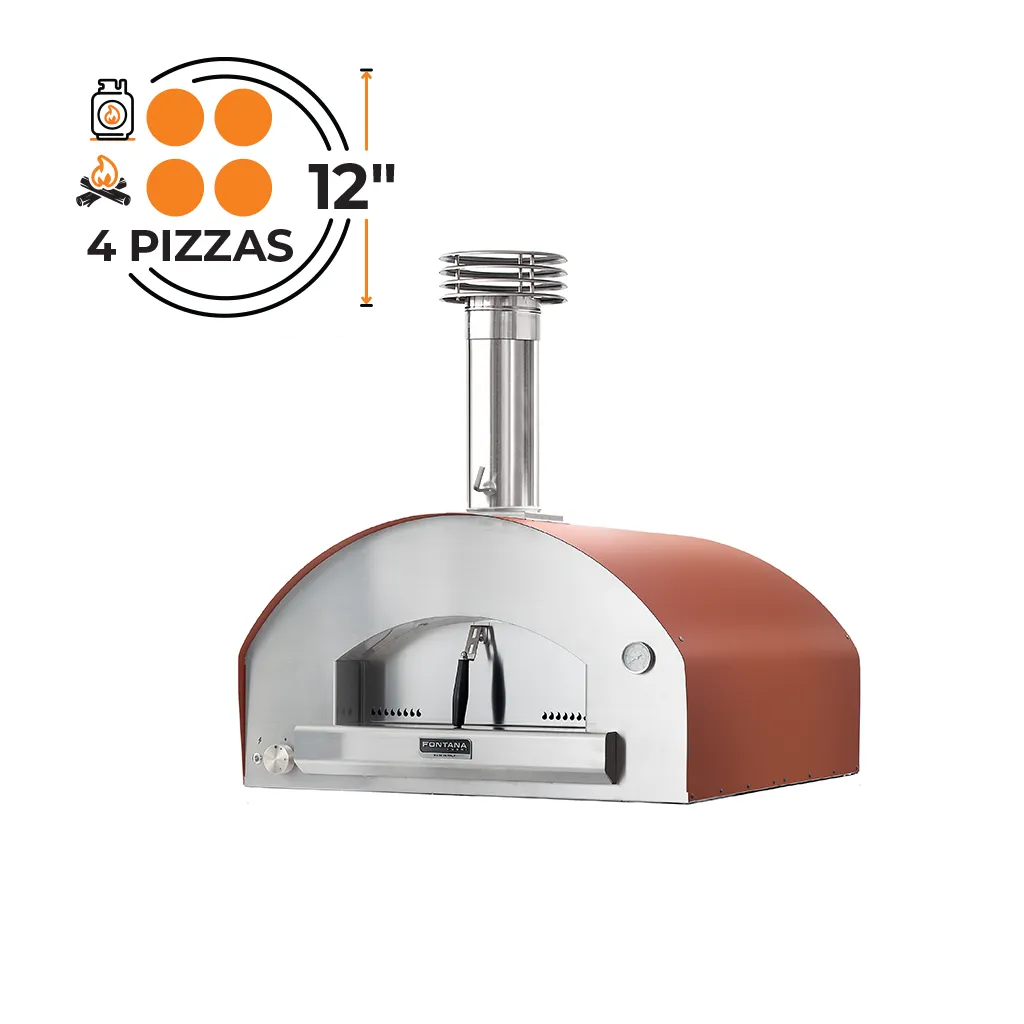 Fontana Marinara Hybrid Gas & Wood Oven in Rosso