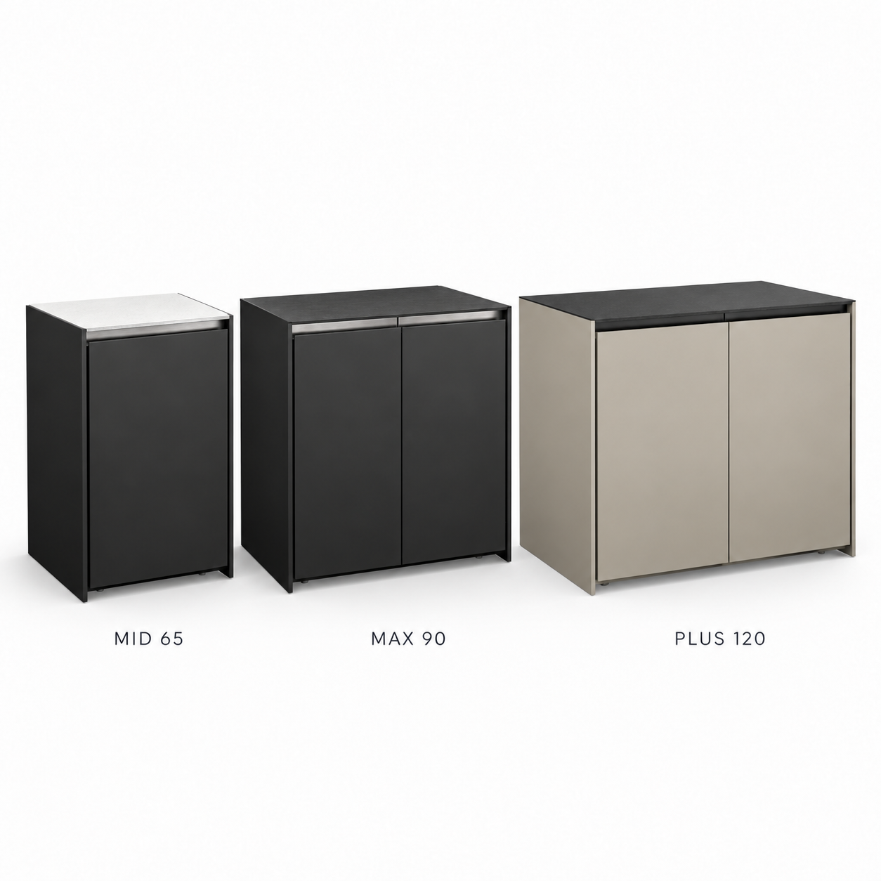 Fontana IGNES MID 65, MAX 90 and PLUS 120 outdoor kitchen storage cabinets