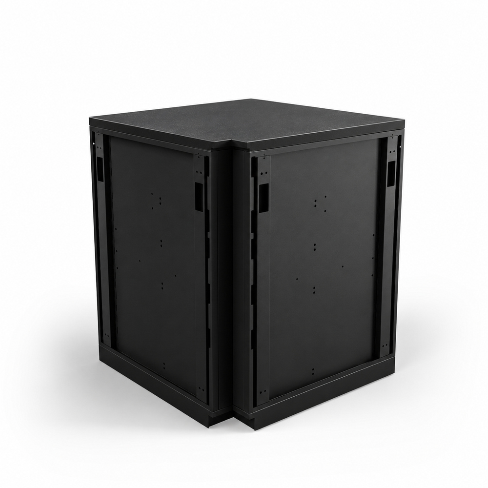 IGNES Corner Link — Black 9011 cabinet, Black Noir Avenue worktop