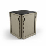 IGNES Corner Link — Taupe 7032 cabinet, Black Noir Avenue worktop
