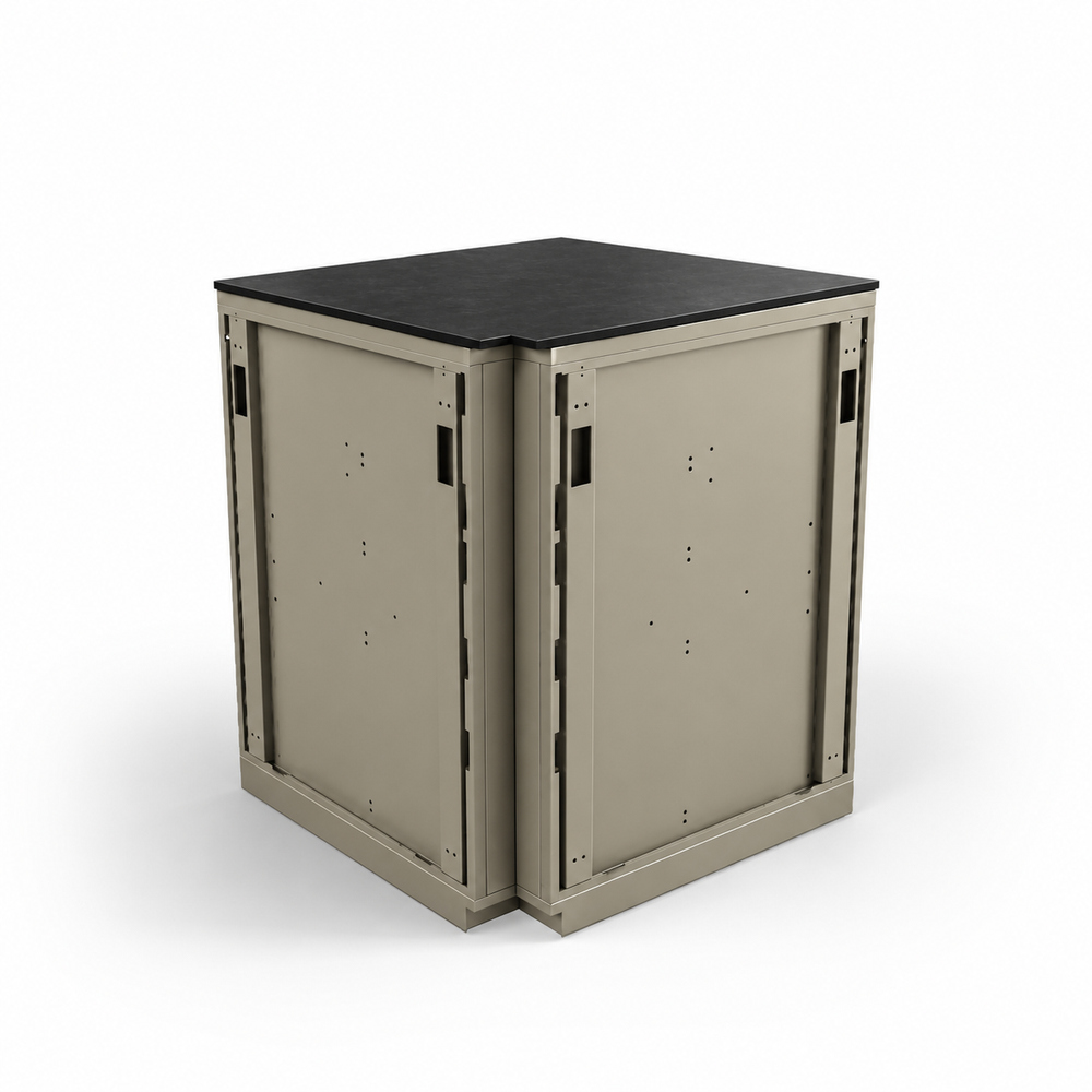 IGNES Corner Link — Taupe 7032 cabinet, Black Noir Avenue worktop