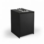 IGNES Side Burner Gas MID 65, Black Noir Avenue worktop, Black RAL 9011 cabinet, matte black handles