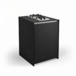 IGNES Side Burner Gas MID 65, Black Noir Avenue worktop, Black RAL 9011 cabinet, 304 stainless steel handles