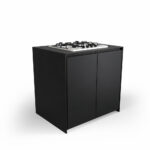 IGNES Side Burner Gas MAX 90, Black Noir Avenue worktop, Black RAL 9011 cabinet, matte black handles