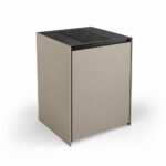 IGNES Induction Hob MID 65 two-zone, Taupe RAL7032 cabinet, Black Noir Avenue worktop, matte black handle