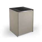 IGNES Induction Hob MID 65 two-zone, Taupe RAL7032 cabinet, Black Noir Avenue worktop, 304 stainless steel handle