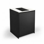IGNES Induction Hob MID 65 two-zone, Black RAL9011 cabinet, White Boulevard worktop, matte black handle