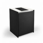 IGNES Induction Hob MID 65 two-zone, Black RAL9011 cabinet, White Boulevard worktop, 304 stainless steel handle