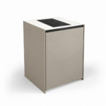 IGNES Induction Hob MID 65 two-zone, Taupe RAL7032 cabinet, White Boulevard worktop, matte black handle