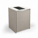 IGNES Induction Hob MID 65 two-zone, Taupe RAL7032 cabinet, White Boulevard worktop, 304 stainless steel handle