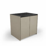 IGNES Induction Hob MAX 90 four-zone, Taupe RAL7032 cabinet, Black Noir Avenue worktop, matte black handle