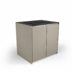 IGNES Induction Hob MAX 90 four-zone, Taupe RAL7032 cabinet, Black Noir Avenue worktop, 304 stainless steel handle
