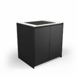 IGNES Induction Hob MAX 90 four-zone, Black RAL9011 cabinet, White Boulevard worktop, matte black handle