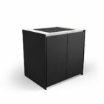 IGNES Induction Hob MAX 90 four-zone, Black RAL9011 cabinet, White Boulevard worktop, 304 stainless steel handle