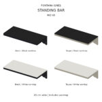 IGNES Standing Bar MID 65 – Black and Taupe frames with both worktop options