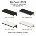 IGNES Standing Bar Link Single Side with stone top – all four frame and worktop finishes