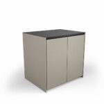 IGNES Door Storage 120 cm, black worktop, taupe cabinet, black handle