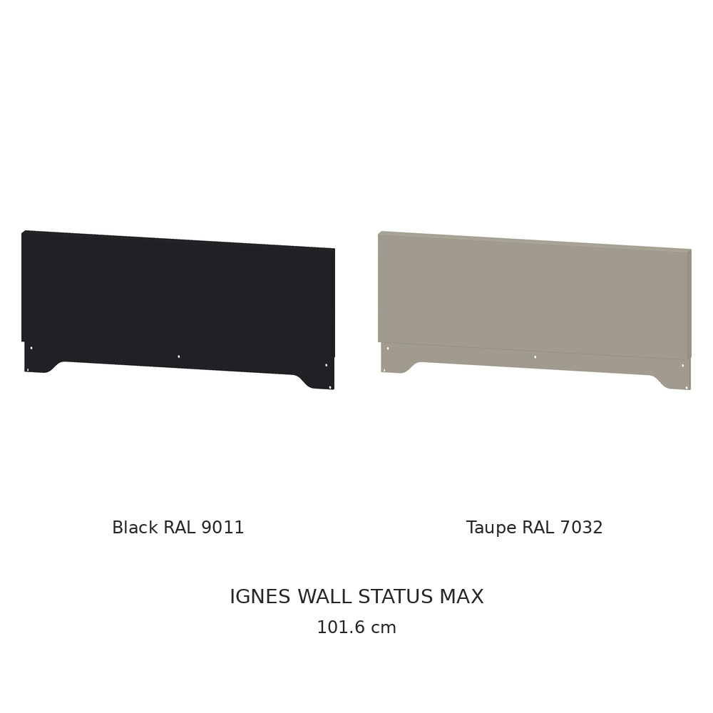 IGNES WALL Status MAX 101.6 cm back panel – Black and Taupe finishes