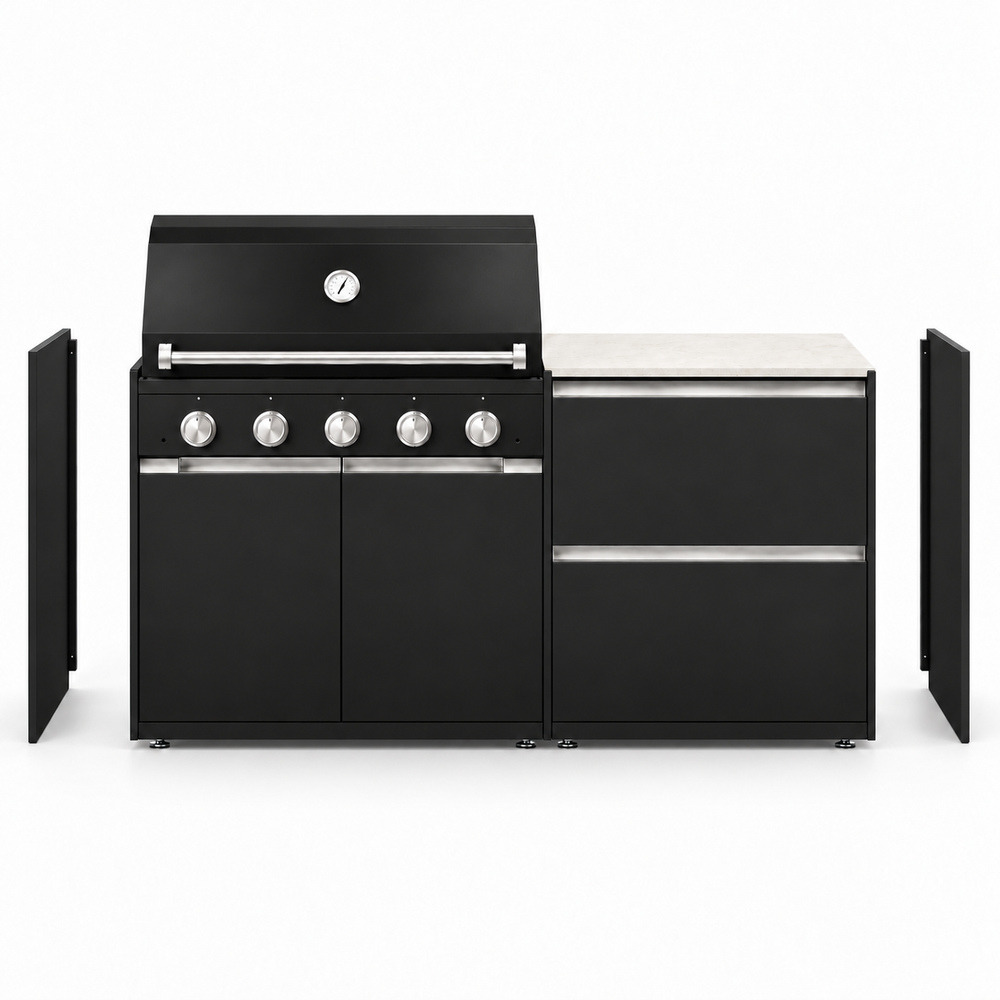 IGNES Black end panels – separated from kitchen