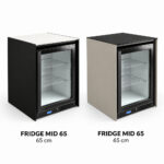IGNES Fridge MID 65, 65 cm, shown in black and taupe finishes