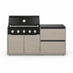 IGNES Taupe end panels fitted to Status grill and Duo drawer cabinets